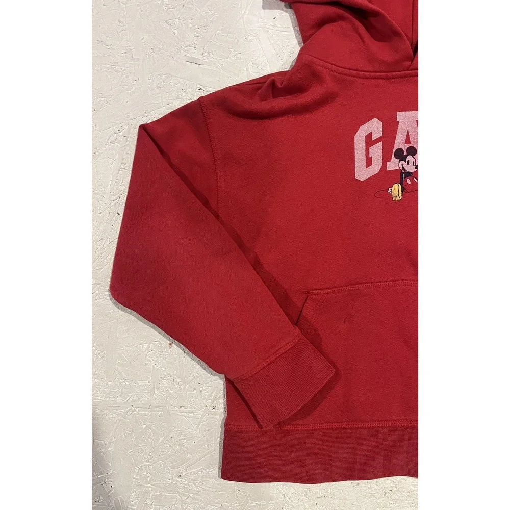 Gap Kids Sweatshirt Youth Size Medium Mickey Mouse Disney Red Fleece Hoodie‎